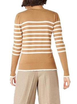 Jersey Naf Naf Camel Rayas Para Mujer