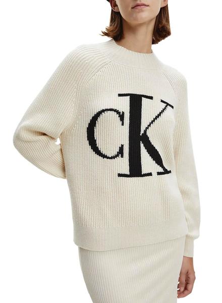 Jersey Calvin Klein Beige Mujer