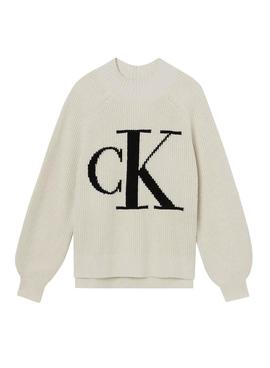 Jersey Calvin Klein Ranglan Beige Para Mujer