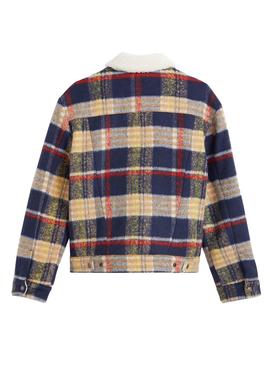 Chaqueta Levis Wool Trucker Plaid Cuadros Mujer