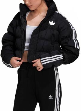 Chaqueta Adidas Corta Puffer Negro Para Mujer