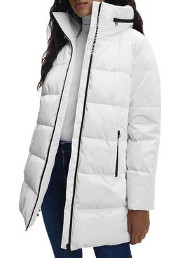 Chaqueta Calvin Klein High Collar Blanco Mujer