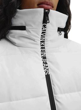 Chaqueta Calvin Klein High Collar Blanco Mujer