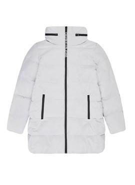 Chaqueta Calvin Klein High Collar Blanco Mujer