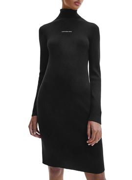 Vestido Calvin Klein Micro Branding Sweat Negro