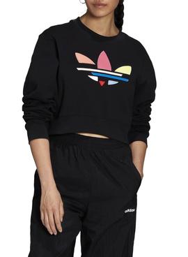 Sudadera Adidas Trefoil Negro Para Mujer