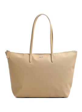 Bolso Lacoste Tote Beige Para Mujer