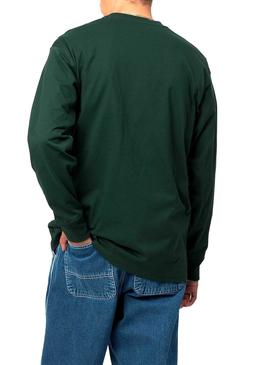Camiseta Carhartt American Script Verde Hombre