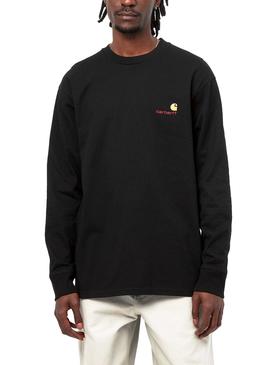 Camiseta Carhartt American Script Negro Hombre