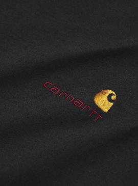 Camiseta Carhartt American Script Negro Hombre