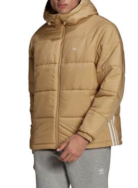 Chaqueta Adidas Pad Hooded Puff Beige Para Hombre