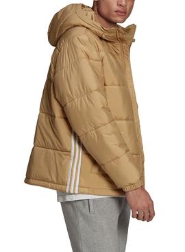 Chaqueta Adidas Pad Hooded Puff Beige Para Hombre