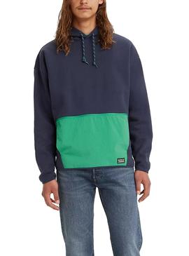 Sudadera Levis Utility Colorblock Marino y Verde