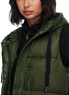Chaleco Only Newasta Puffer Verde Para Mujer