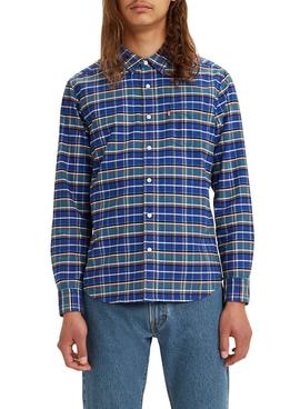 Camisa Levis Sunset Standard Mazas Azul Hombre