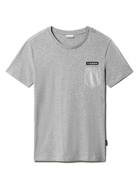 Camiseta Napapijri Samix Gris Para Hombre