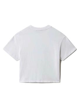 Camiseta Napapijri S-Box W Cropped Blanca Mujer