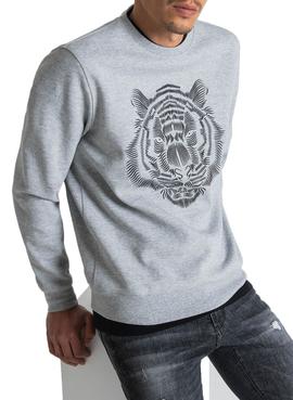 Sudadera Antony Morato Tigre Gris Para Hombre