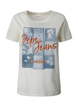 Camiseta Pepe Jeans Masqui Beige Para Mujer