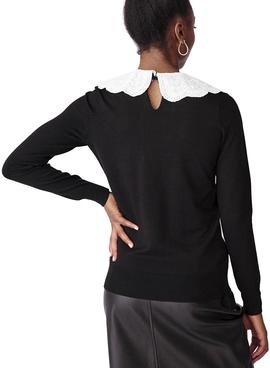 Jersey Naf Naf Cuello Bebe Negro Para Mujer