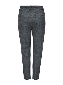 Pantalon Only Poptrash Check Gris Mujer