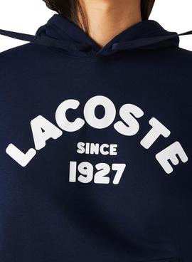 Sudadera Lacoste Loose Fit Marino Para Mujer