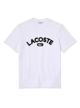 Camiseta Lacoste Blanca Logo Estampado Para Hombre