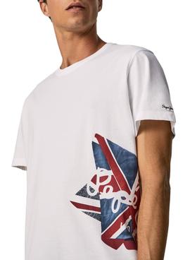 Camiseta Pepe Jeans Ronny Blanca Bandera Hombre