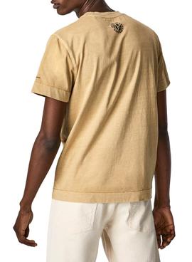 Camiseta Pepe Jeans Yann Beige Paisaje Para Hombre