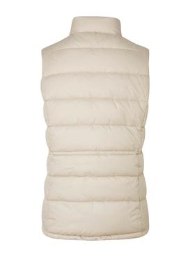 Chaleco Pepe Jeans Sita Beige Acolchado Para Mujer