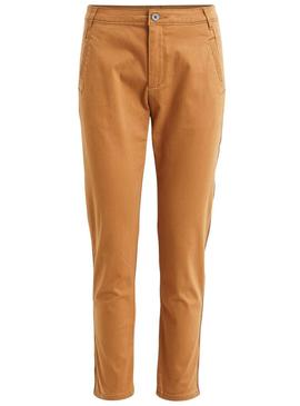 Pantalon Vila Chino Camel Mujer