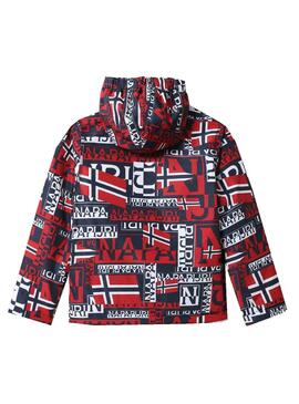 Chaqueta Napapijri Rainforest Logo Rojo Para Niño