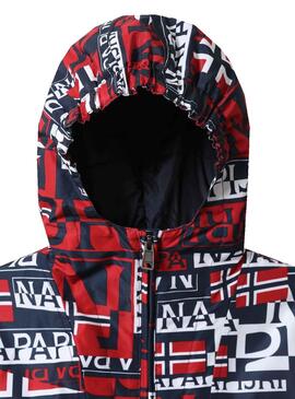 Chaqueta Napapijri Rainforest Logo Rojo Para Niño