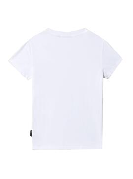 Camiseta Napapijri Salis Basica Blanca Para Niño