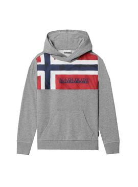 Sudadera Napapijri Beri Gris Bandera Para Niño