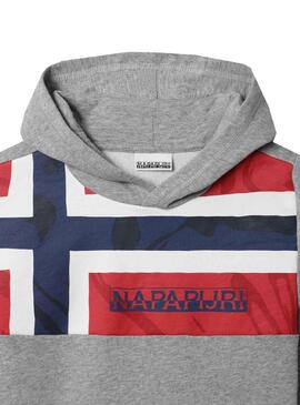 Sudadera Napapijri Beri Gris Bandera Para Niño