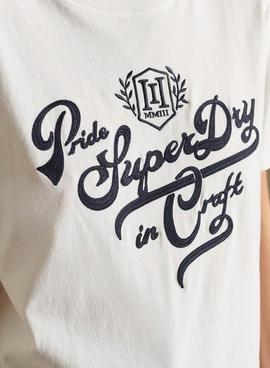 Camiseta Superdry Pride In Craft Beige Para Mujer
