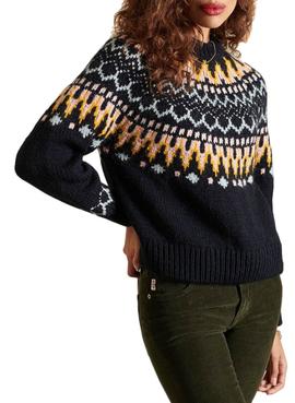 Jersey Superdry Classic Fairisle Crew Marino Mujer