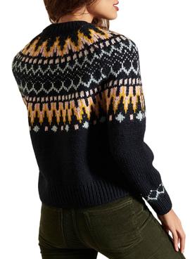 Jersey Superdry Classic Fairisle Crew Marino Mujer