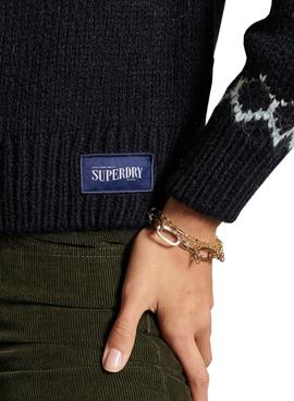 Jersey Superdry Classic Fairisle Crew Marino Mujer