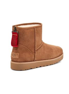 Botas Ugg Classic Mini Logo Zip Camel Para Mujer