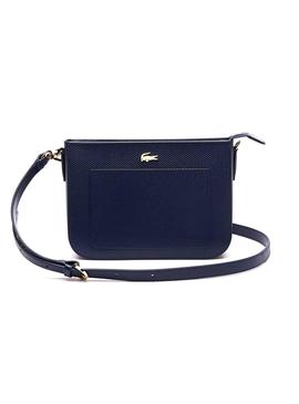 Bolso Lacoste Piel Pique Azul Mujer