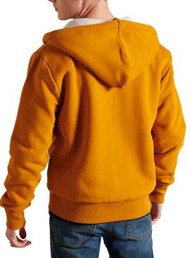 Sudadera Superdry Borg Lined Mostaza Para Hombre 