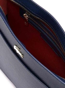 Bolso Lacoste Piel Pique Azul Mujer