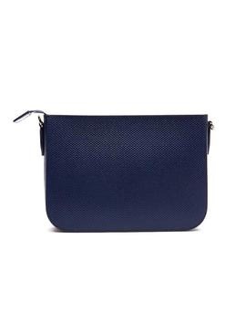 Bolso Lacoste Piel Pique Azul Mujer