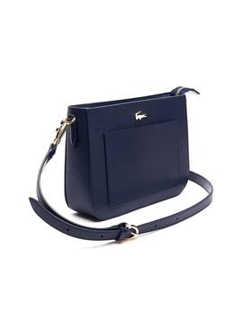 Bolso Lacoste Piel Pique Azul Mujer