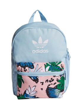 Mochila Adidas Azul Flower Print Para Kids