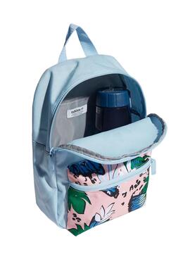 Mochila Adidas Azul Flower Print Para Kids