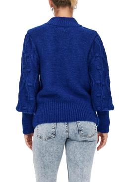 Jersey Only Poppy Highneck Azul Para Mujer