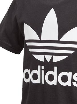 Camiseta Adidas Trefoil Tee Negra Niño y Niña